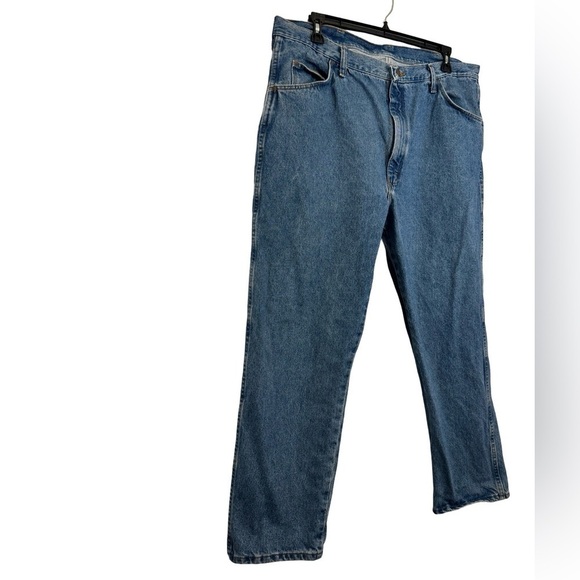 Rustler Big and Tall Straight Blue Jeans Size 42x30 ☀️ - Picture 4 of 16